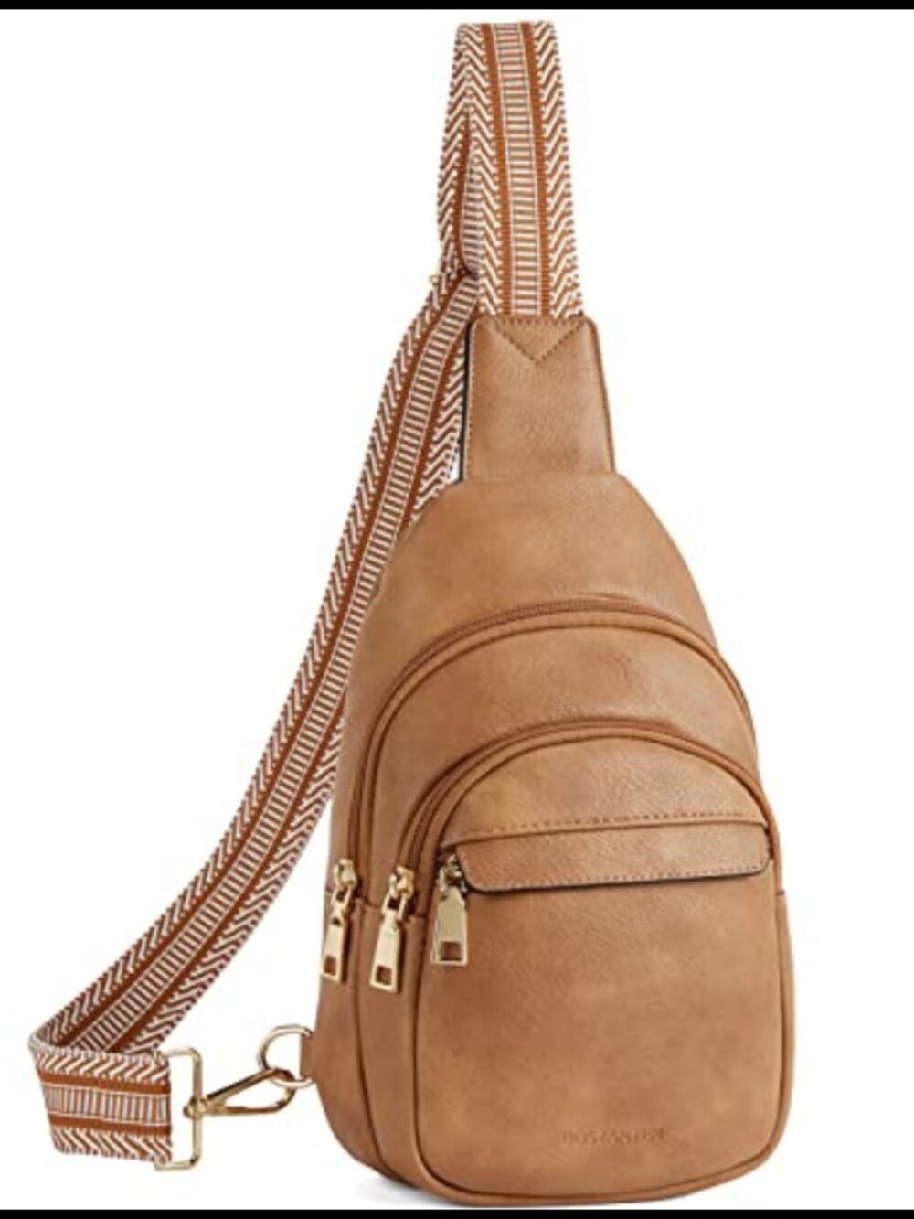 Vegan Leather Sling Bag Crossbody RFID Fanny Pack Travel Adjustable Strap